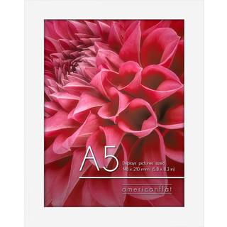 AmericanFlat A5 -billedramme i hvidt - konstrueret tr? med knust resistent glas - vandrette og lodrette formater til v?g og bordplade - 58 x 83 i