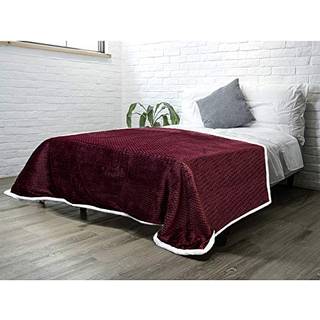 Pavilia Maroon Red Twin Bed Blanket Reversible Sherpa Chevron Soft Cosy Jacquard Weave Tekstureret kast Sofa Couch Tyk varm stor fleece bilt?ppe