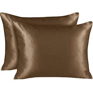 Shopbedding Luxury Satin Pillowcase til hår - Queen Satin Pillowcase med lynlås kamel (Pillowcase Sæt på 2) - Blissford