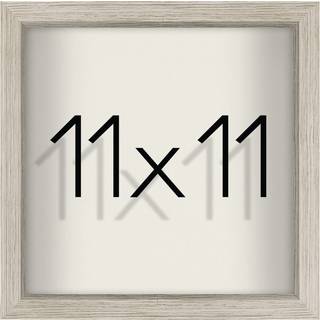 AmericanFlat 11x11 Shadow Box Frame In Driftwood med bl?dt linned ryg - konstrueret tr? med poleret glas - Shadow Box Display -tilf?lde til v?g o