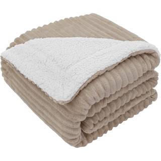 Pavilia tan taupe sherpa fleece kast tæppe til sofa dobbelt blød plys fuzzy tæpper fluffy flanel sherpa tæppe til seng varm 3d ribbed vinter tæpp