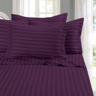 Elegant komfort Bedste bl?deste hyggeste 6-delt ark s?t! - 1500 Premier Hotel Quality Luksuri?s rynkebestandig 6-delt Damask Stripe Sengplade S?t