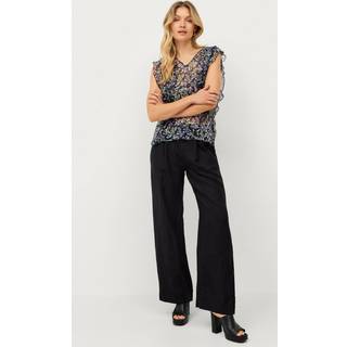 Gina Tricot-linen trousers-Hørbukser-Sort-XL-Dame