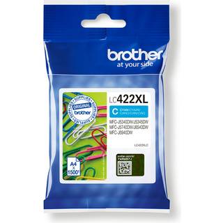 Brother LC 422XLC Cyan 1500 sider Blæk