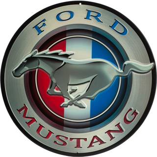 Ford Mustang Round Pr?get metalskilt - Vintage Ford Mustang -tegn til garage eller mandhulen