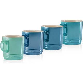 Le Creuset Tasse Becher 4er-Set Metallics Blau-Grün Steinzeug 350ml