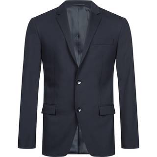 Slim Single-breasted Wool Stretch Blazer - Calvin Klein - Blue - Men - 48 - Blue - 48