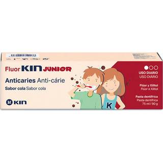 Børnetandpasta Gel KIN Junior Fluoride + Xylitol Strawberry 50 ml