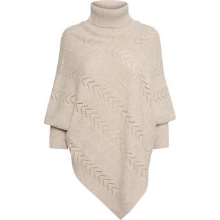 Cream Crholiday Turtelneck Poncho Strik 10612387 Oat Melange (ONE)
