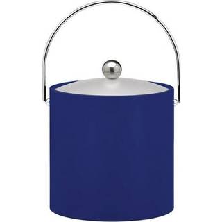 Royal Blue 3 Qt. Ice Bucket Chrome Bale Håndter Chrome Round Knob Frostet vinyl låg