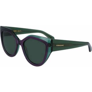 Ferragamo Kvinde SF2004S 318 Solbriller Acetat Grøn Cat Eye Normal Normal