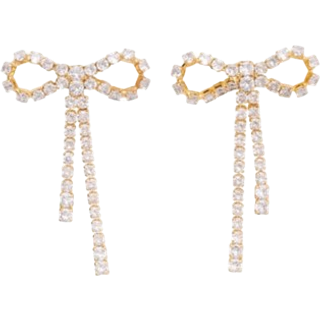 Arco Large Øreringe, Clear Goldplated