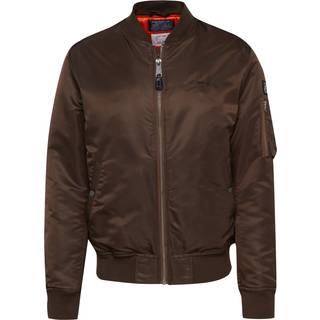 Schott Recycled Nylon MA-1 Bomberjakke Mørk Brun - XL