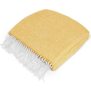 Pavilia gul sildeben kast tæppe til sofa seng dekorativt udendørs kast tæppe faux cashmere kast tæppe letvægts accent sofa kast tæppe 50x60