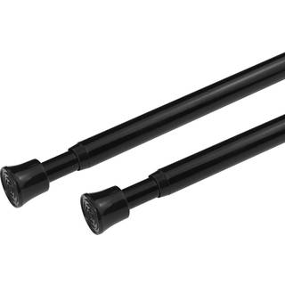 Kxlife 2pcs Lille vinduesspændingsstænger Justerbar gardinstang 17 til 28 tommer spændingsstang Udvidelig fjederstang til kældervindue gardiner S