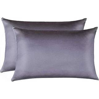 Jocoku 100% Mulberry Silk Pillowcases S?t af 2 til h?r og hud og superbl?d og ?ndbar King Size Nature Silk Pillowcases (Toddler Gray)