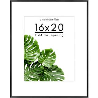 AmericanFlat Aluminium 16x20 Plakatramme i sort - Brug som 11x14 billedramme med Mat eller 16x20 ramme uden mat - knust resistent glas med indbyg