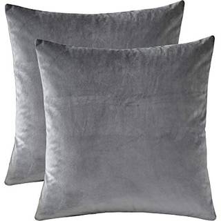 Rythome S?t med 2 behageligt kastpudebetr?k til dekorativ accentpudepude -sham -sag til sofa Sofa Soft Solid Velvet med lynl?s skjult - 16 """" X16