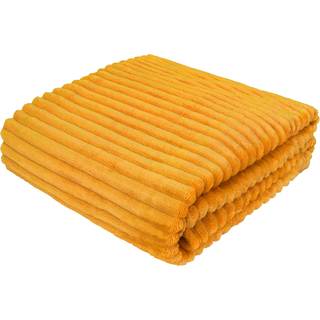 Pavilia super bl?d fleece kast t?ppe dobbelt gul sennep fuzzy plys flanel kast varm hyggeligt ribbed mikrofiber t?ppe til sofa sofa seng letv?gt
