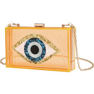 Letode koblingspunge til kvinder-evil ?jen akryl kobling glitter pung aftenpose k?de skulder crossbody h?ndtasker (gennemsigtig orange)
