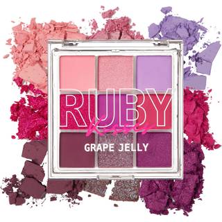 Ruby Kisses Eyeshadow Palette H?jpigmenteret ?jenmakeup 9 nuancer Matt Shimmer Metallic ?jenskygge Palette Festival Eye Makeup (Drue Jelly)