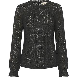 Cream Crtiley Lace Blouse Bluser 10607994 Pitch Black (40)