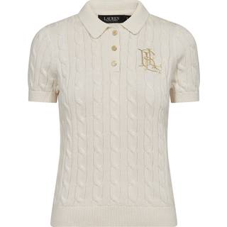 Lauren Ralph Lauren Lauren Ralph Lauren Cream Cotton Knitted Polo Shirt