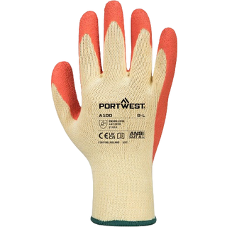 A100 - Grip Handske - orange (Størrelse: Small)