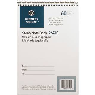 Forretningskilde 26740 Steno Notebook Greg styrede 6-tommer X9-tommer 60 ark hvidbog