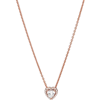 Pandora Rose Gold Sparkling Heart Necklace - 45cm