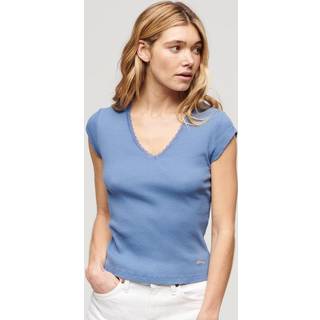 Superdry Athletic Essential T-shirt med V-hals og blondekantEU 38-40 (UK 10-12)