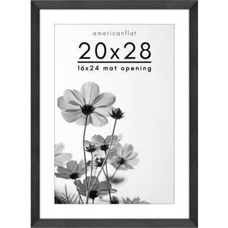 AmericanFlat 20x28 Billedramme med poleret plexiglass - Brug som 16x24 ramme med Mat eller 20x28 ramme uden Mat - Hudson Collection - bred fotora