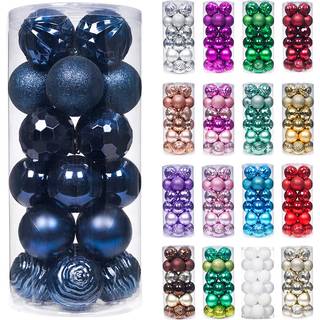 XMasexp 60mm/2.36 """" Julekugle Ornamenter Shatterfast julepynt Sæt dekorationer til Xmas Tree Balls - 24ct (2.36 '' Blå)