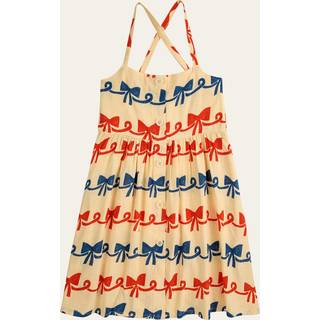 Bobo Choses Ribbon Bow ruffle-trimmed dress - yellow - Y 12/13