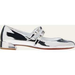 Christian Louboutin Sweet Jane metallic leather Mary Jane flats - silver - EU 37.5