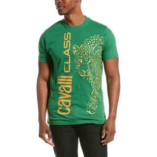 Cavalli Class Green Cotton T-Shirt
