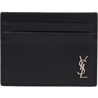 SAINT LAURENT - Logo-Appliquéd Leather Cardholder - Men - Black