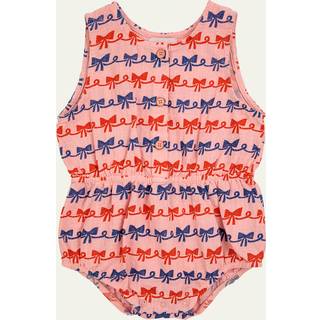 Bobo Choses Baby Ribbon Bow cotton playsuit - pink - M 3