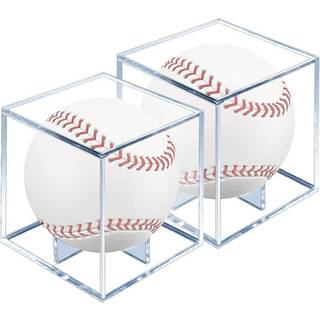 Jaragar Baseball Display 2 Pack UV Protected Sport Collectibles Baseball Holder Acrylic Cube Memorabilia Display Box Officiel baseball Autograph