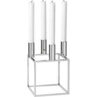 Audo Copenhagen Candlelight and Scents - 'Kubus 4' candleholder, nickel plated in Nickel Metal