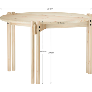 Hako Sofabord/Sidebord Fra Karup Design i Massiv FSC Fyrretræ | Japandi - Klar lak