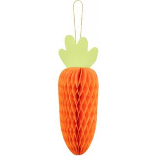 1 stk. Honeycomb Gulerod Dekoration orange papir 20 cm - Perfekt til påske og børnefest