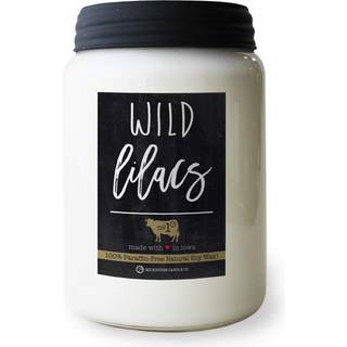 Milkhouse Candle Company - Wild Lilacs - 26oz Beeswax og Soy Candles - Farmhouse Collection - 100% naturlig paraffinfri med premium duftoli glas