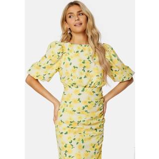 Puff Sleeve Bow Midi Dress