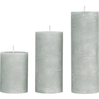 Rustic candle bloklys, diameter 7 cm - PEARL GREY • Cozy living