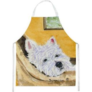 """"Caroline's Treasures SS8785APRON Westie Apron Large Multicolor""""