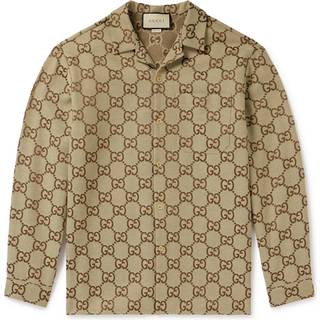 Gucci - Logo-Jacquard Cotton-Blend Overshirt - Men - Brown - IT 50