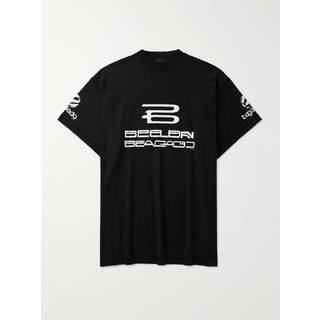 Balenciaga - Inside Out Oversized Distressed Printed Cotton-Jersey T-Shirt - Men - Black - 2