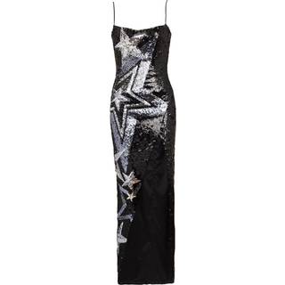 Balmain Sequined side-slit maxi dress - black - M