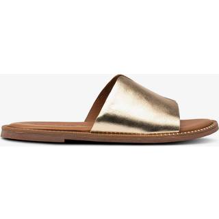 Leather Slippers, Light Gold, 37